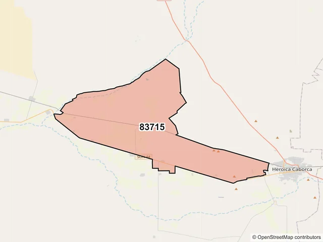 Mapa del código postal 83715, Caborca, Sonora