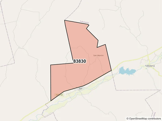Mapa del código postal 83830, Atil, Sonora