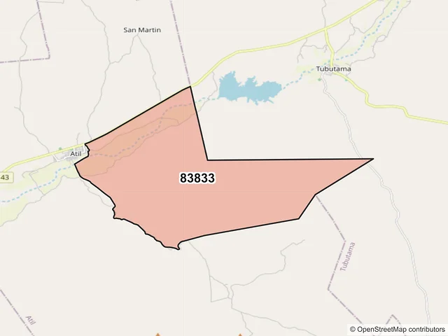 Mapa del código postal 83833, Atil, Sonora