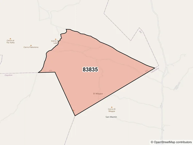 Mapa del código postal 83835, Atil, Sonora
