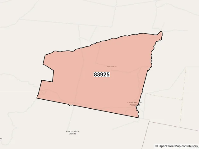 Mapa del código postal 83925, Benjamín Hill, Sonora
