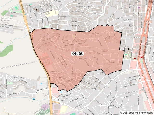 Mapa del código postal 84050, Nogales, Sonora