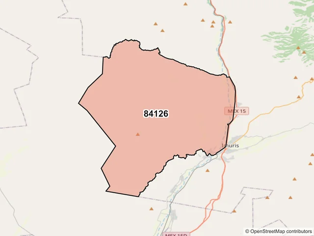 Mapa del código postal 84126, Imuris, Sonora