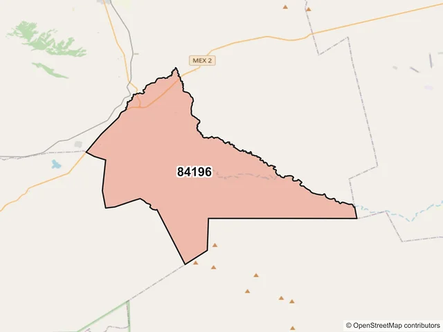 Mapa del código postal 84196, Naco, Sonora