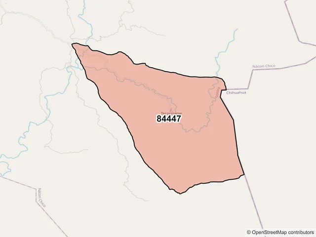 Mapa del código postal 84447, Nácori Chico, Sonora
