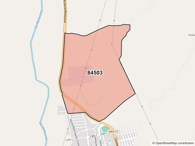 Mapa del código postal 84503, Cumpas, Sonora