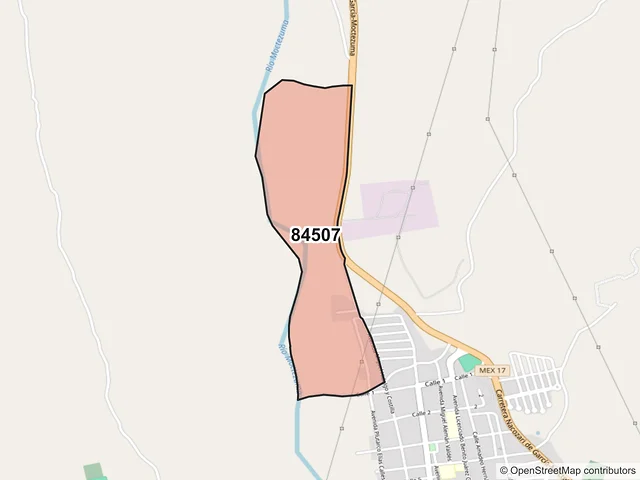 Mapa del código postal 84507, Cumpas, Sonora