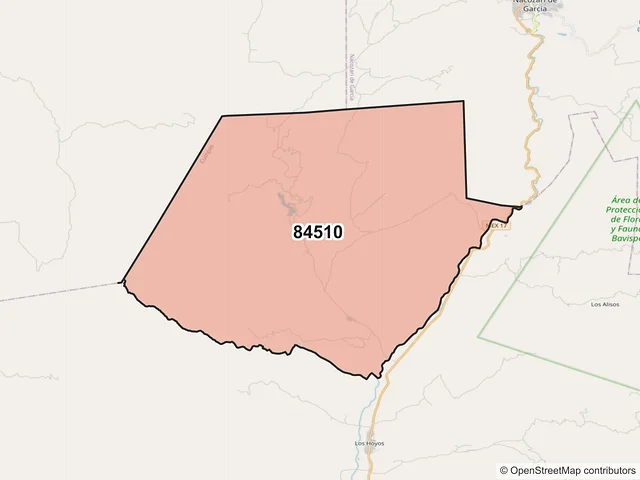 Mapa del código postal 84510, Cumpas, Sonora