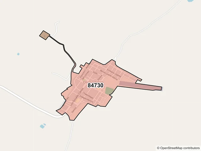 Mapa del código postal 84730, Divisaderos, Sonora