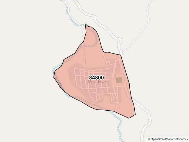 Mapa del código postal 84800, Opodepe, Sonora