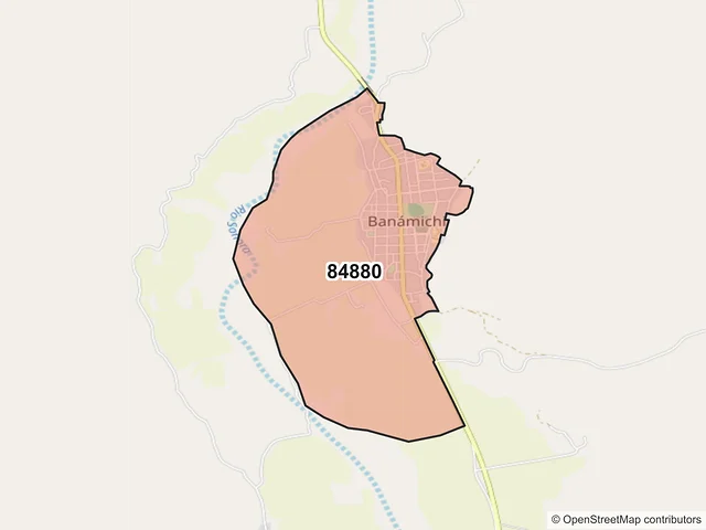 Mapa del código postal 84880, Banámichi, Sonora