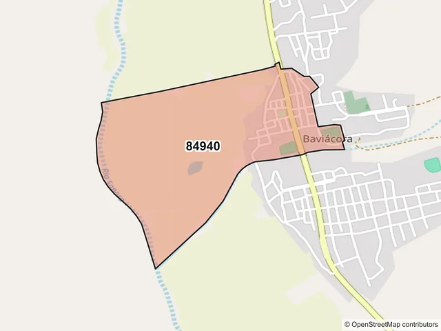 Mapa del código postal 84940, Baviácora, Sonora