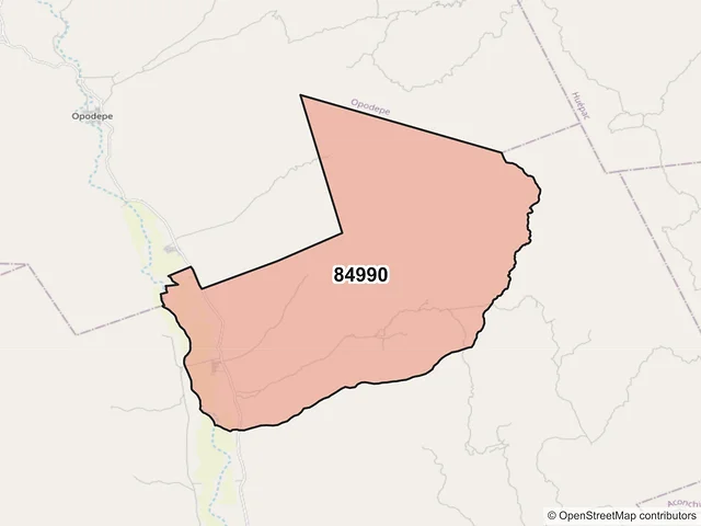 Mapa del código postal 84990, Rayón, Sonora