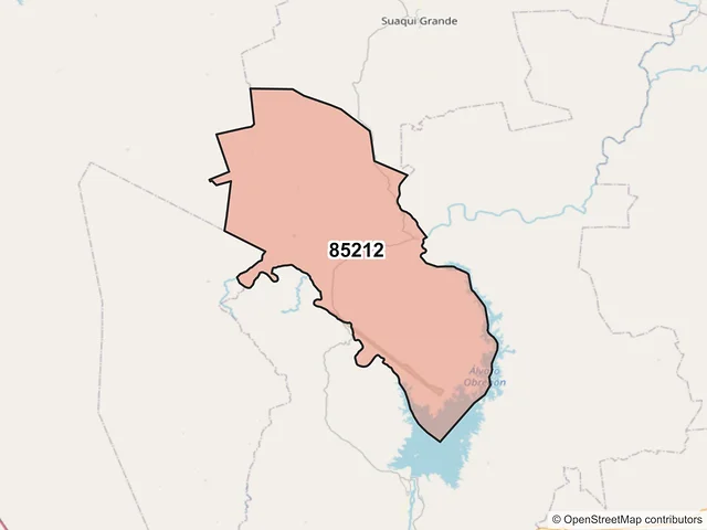 Mapa del código postal 85212, Cajeme, Sonora