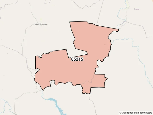 Mapa del código postal 85215, Cajeme, Sonora