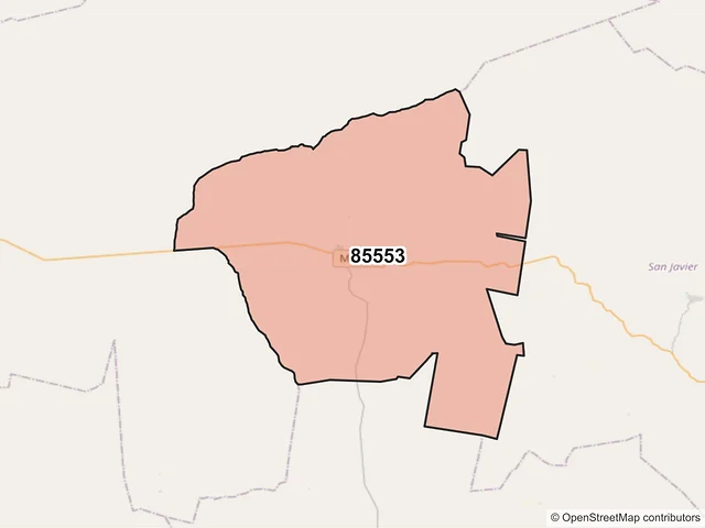 Mapa del código postal 85553, La Colorada, Sonora