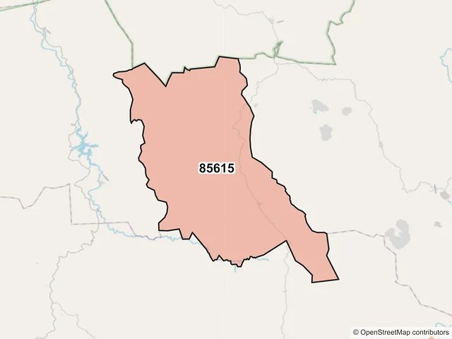 Mapa del código postal 85615, Sahuaripa, Sonora