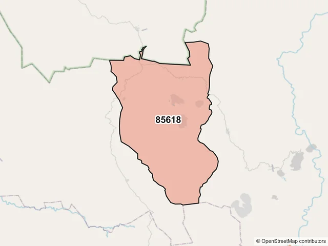 Mapa del código postal 85618, Sahuaripa, Sonora