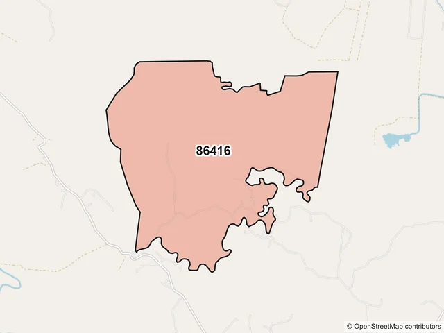 Mapa del código postal 86416, Huimanguillo, Tabasco