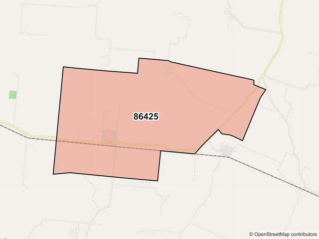 Mapa del código postal 86425, Huimanguillo, Tabasco