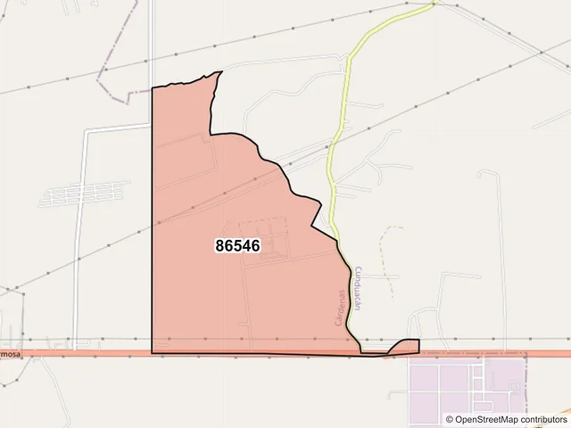 Mapa del código postal 86546, Cárdenas, Tabasco
