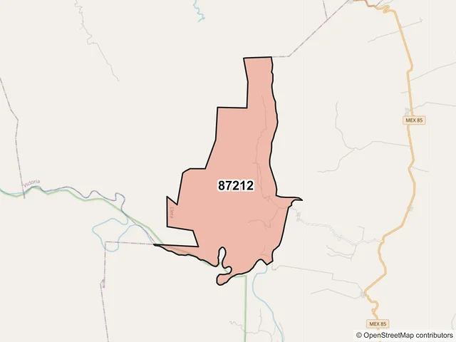 Mapa del código postal 87212, Llera, Tamaulipas