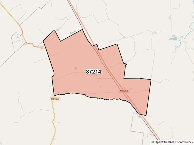 Mapa del código postal 87214, Llera, Tamaulipas