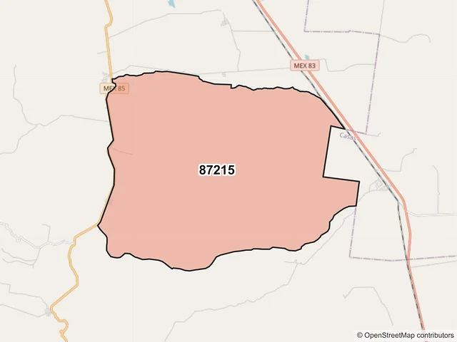 Mapa del código postal 87215, Llera, Tamaulipas