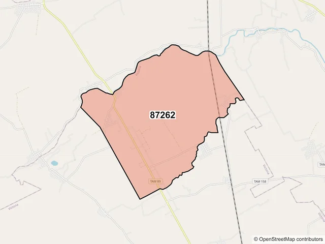 Mapa del código postal 87262, Victoria, Tamaulipas