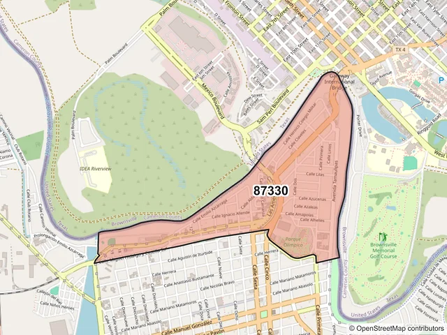Mapa del código postal 87330, Matamoros, Tamaulipas