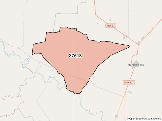 Mapa del código postal 87613, San Fernando, Tamaulipas