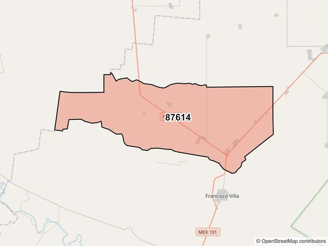 Mapa del código postal 87614, San Fernando, Tamaulipas