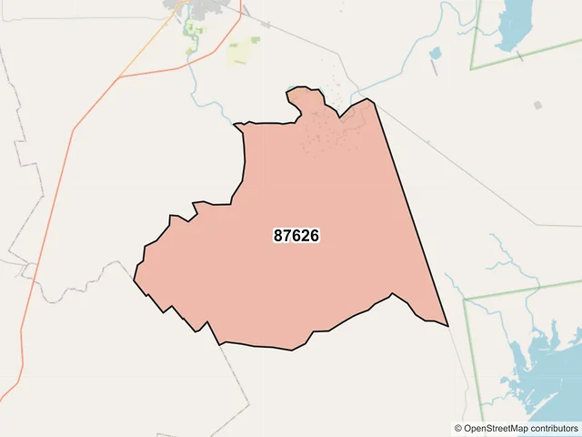 Mapa del código postal 87626, San Fernando, Tamaulipas