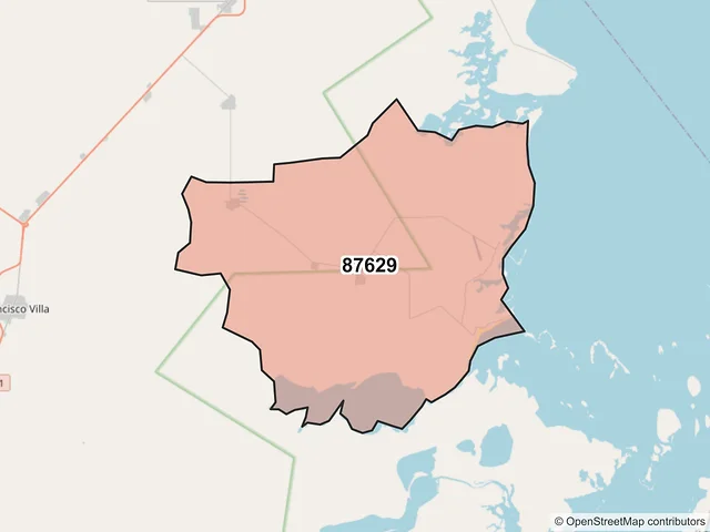 Mapa del código postal 87629, San Fernando, Tamaulipas