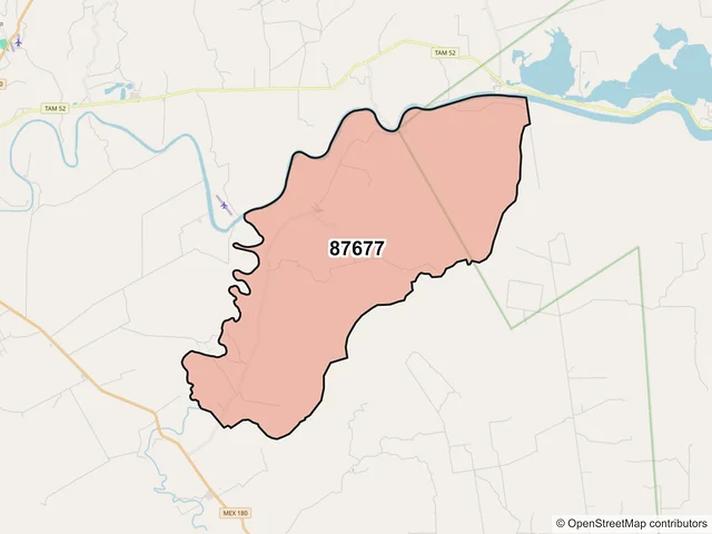 Mapa del código postal 87677, Soto la Marina, Tamaulipas