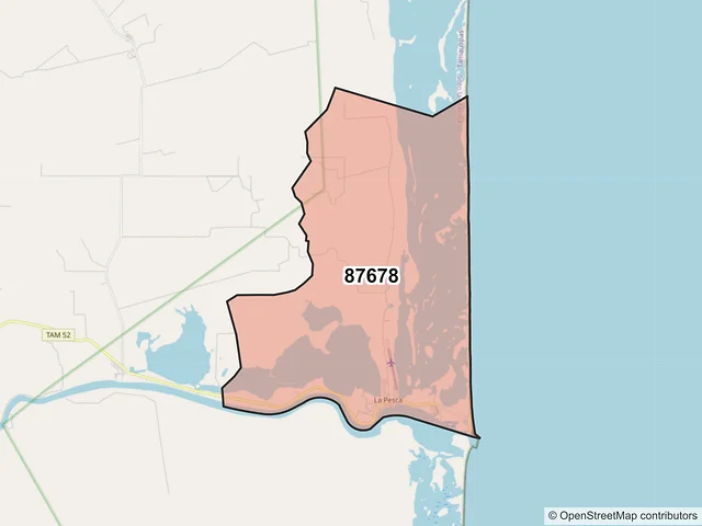 Mapa del código postal 87678, Soto la Marina, Tamaulipas