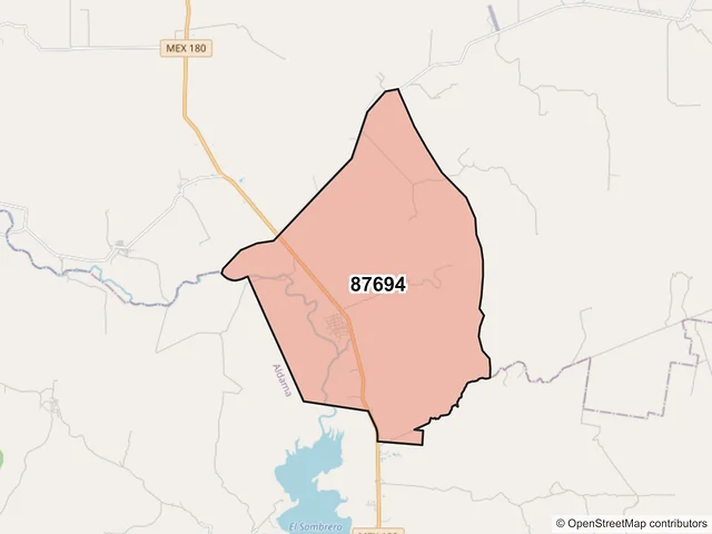 Mapa del código postal 87694, Soto la Marina, Tamaulipas