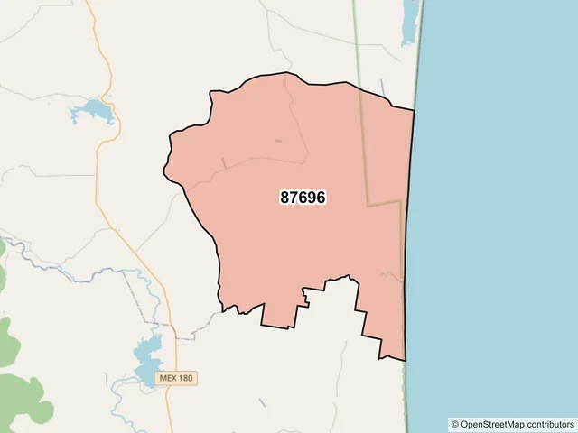Mapa del código postal 87696, Soto la Marina, Tamaulipas