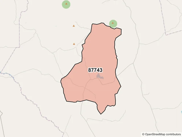 Mapa del código postal 87743, San Carlos, Tamaulipas