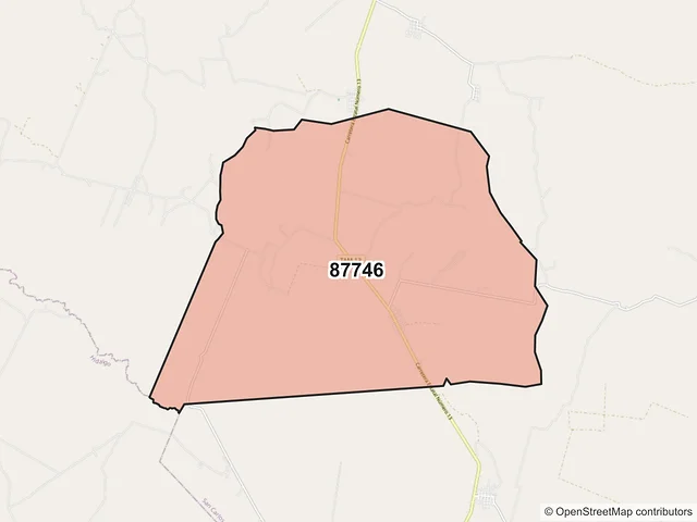 Mapa del código postal 87746, San Carlos, Tamaulipas