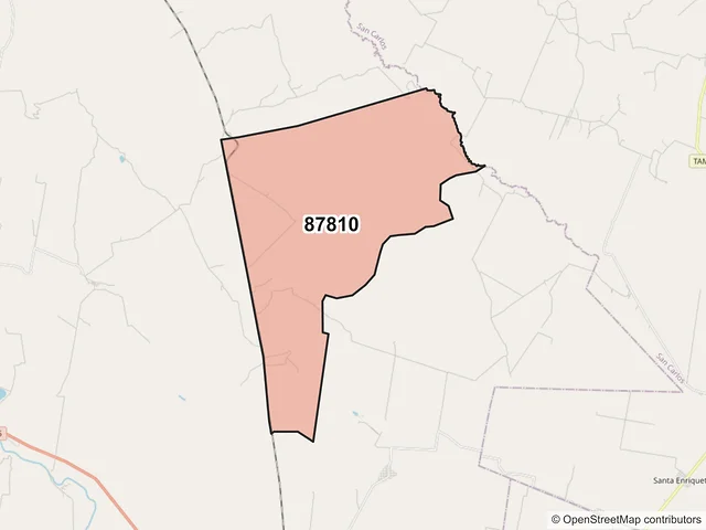 Mapa del código postal 87810, Hidalgo, Tamaulipas