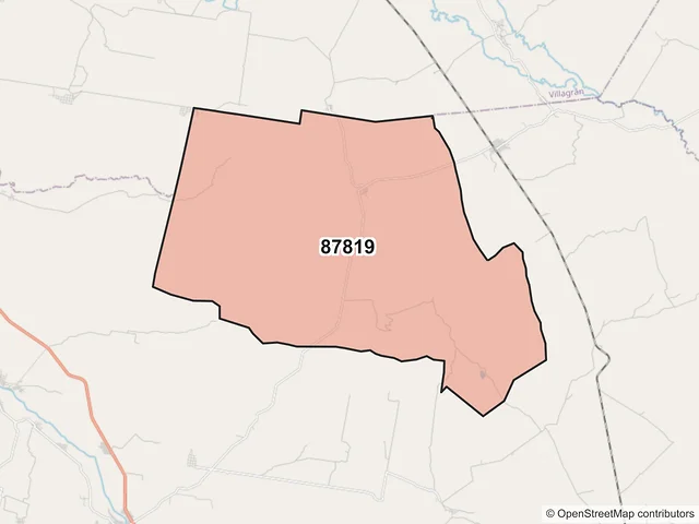 Mapa del código postal 87819, Hidalgo, Tamaulipas