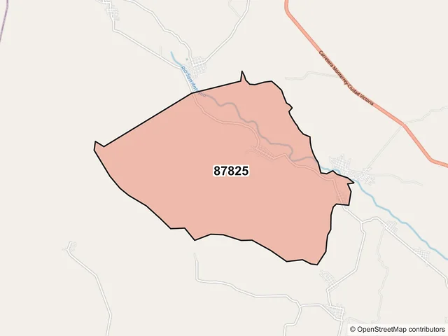 Mapa del código postal 87825, Hidalgo, Tamaulipas
