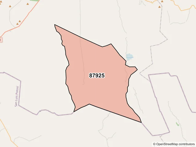 Mapa del código postal 87925, Tula, Tamaulipas