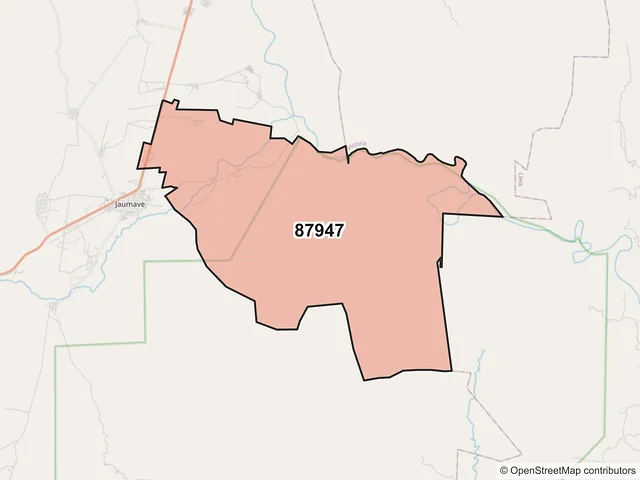 Mapa del código postal 87947, Jaumave, Tamaulipas