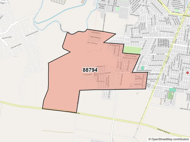 Mapa del código postal 88794, Reynosa, Tamaulipas