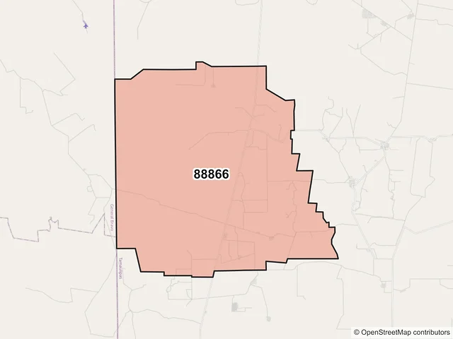 Mapa del código postal 88866, Reynosa, Tamaulipas