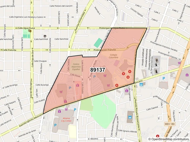 Mapa del código postal 89137, Tampico, Tamaulipas