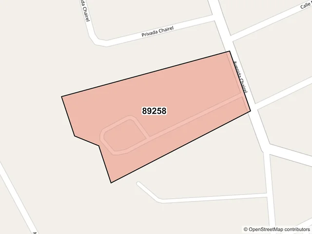Mapa del código postal 89258, Tampico, Tamaulipas
