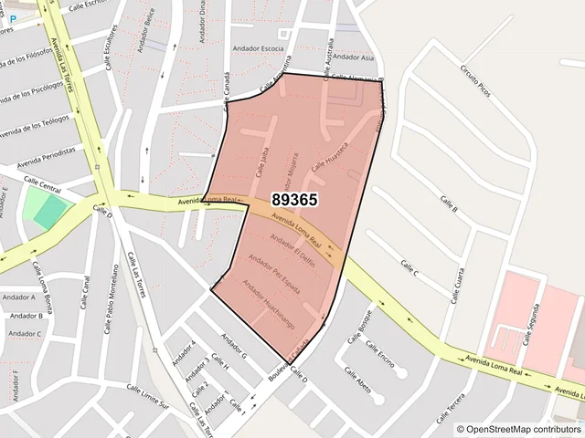Mapa del código postal 89365, Tampico, Tamaulipas